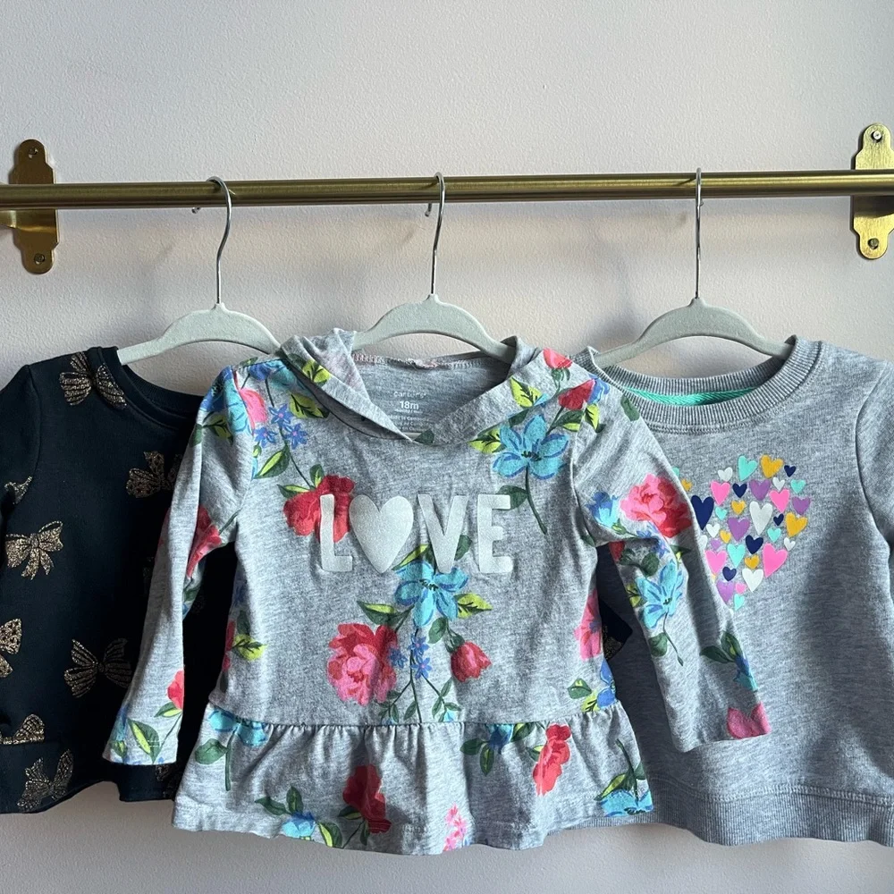 Set of 3 | Carter and Cat & Jack Sweatshirt Bundle | 18 months - Picture 1 of 12